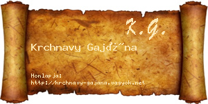 Krchnavy Gajána névjegykártya